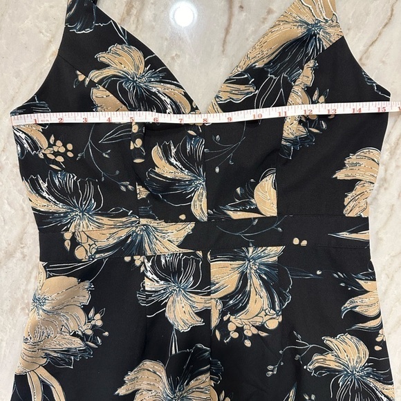 Lulus Darling Daylily Black Floral Print High-Low Maxi Mermaid Dress size S - Picture 7 of 12